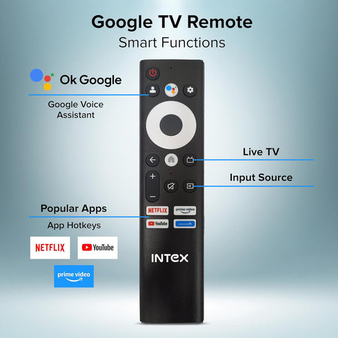 Intex 55” 4K QLED Google TV | LED-GQ5521 (1m 38cm)